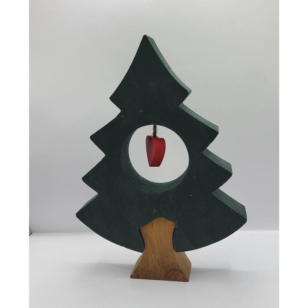 Vintage Primitive Wooden 10" Pine Christmas Tree Holiday Decor - Picture 3 of 7